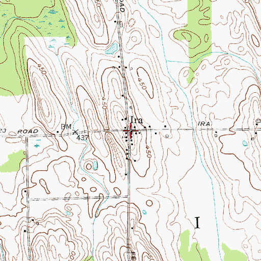 Topographic Map of Ira, NY