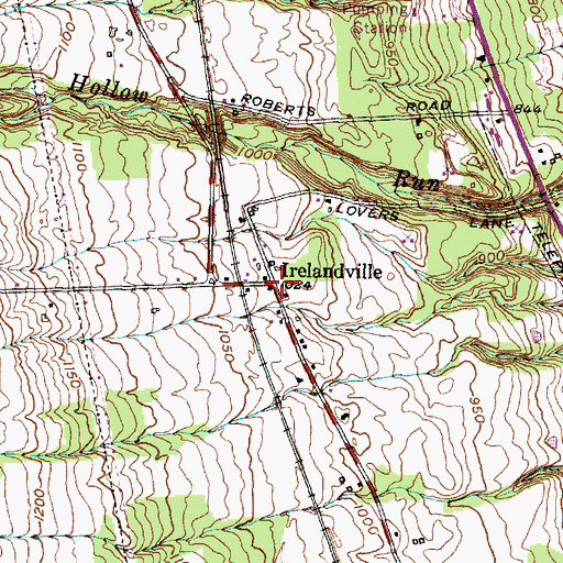 Topographic Map of Irelandville, NY