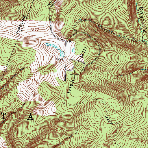 Topographic Map of Irish Hill, NY