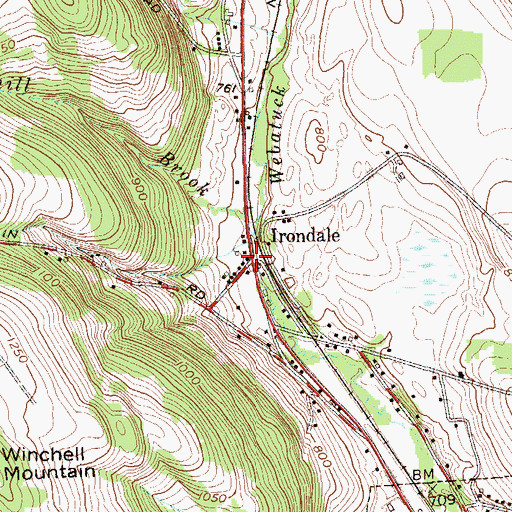 Topographic Map of Irondale, NY