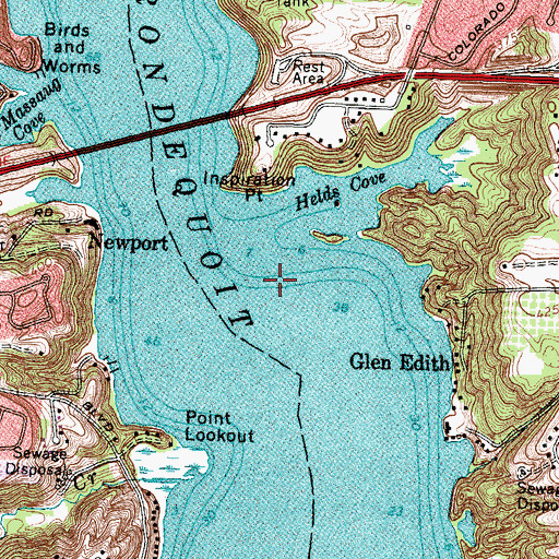 Topographic Map of Irondequoit Bay, NY