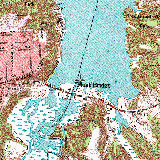 Topographic Map of Irondequoit Creek, NY