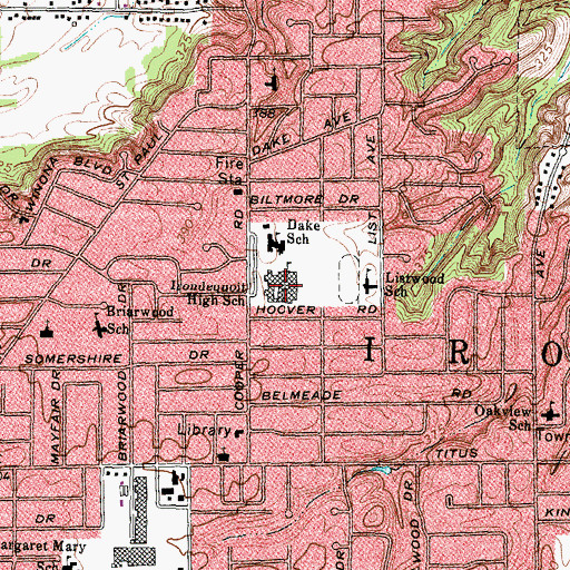Topographic Map of Irondequoit High School, NY