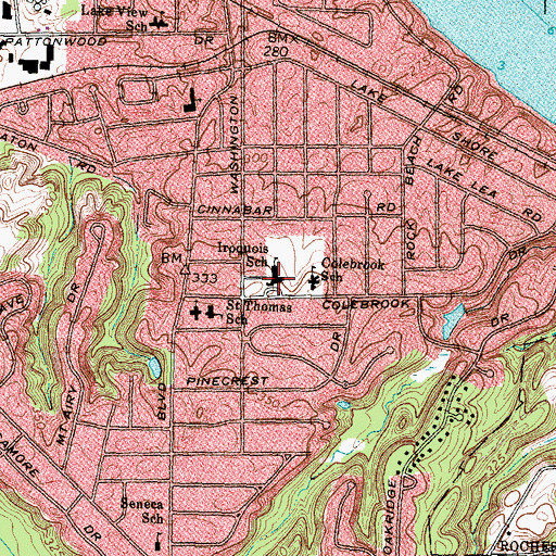 Topographic Map of Iroquois Middle School, NY