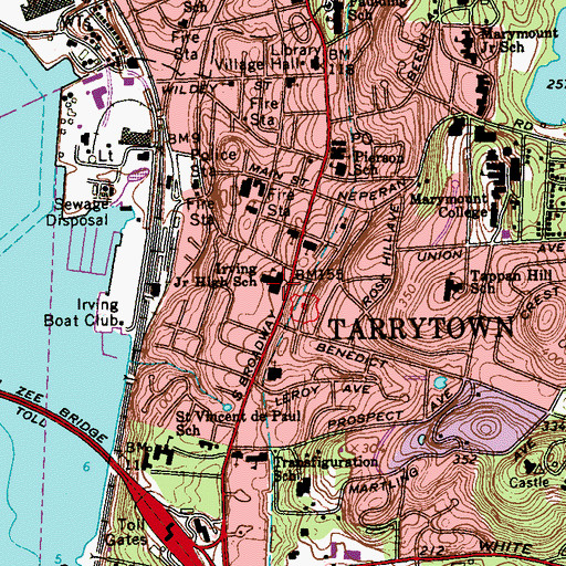 Topographic Map of Washington Irving Intermediate School, NY