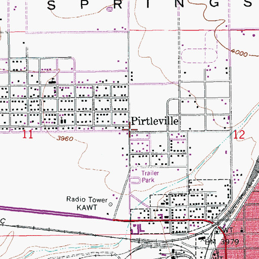 Topographic Map of Pirtleville, AZ