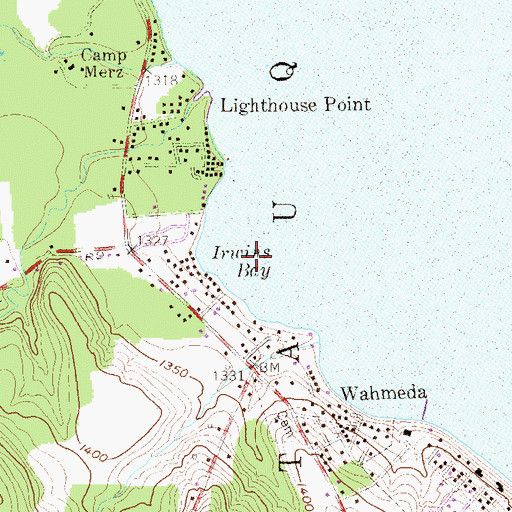 Topographic Map of Irwins Bay, NY