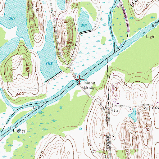 Topographic Map of Island Bridge, NY
