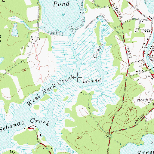 Topographic Map of Island Creek, NY