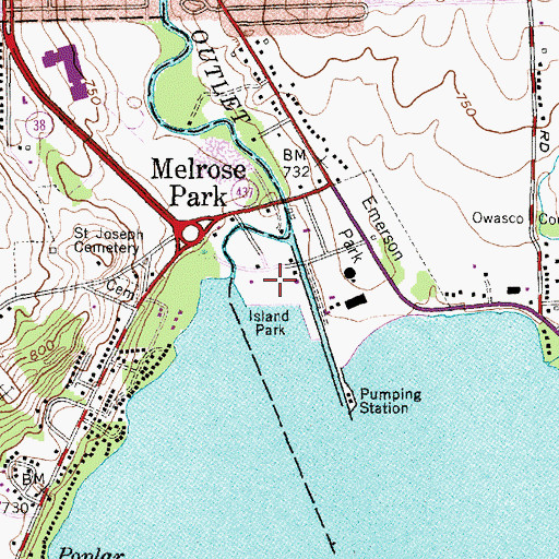 Topographic Map of Island Park, NY