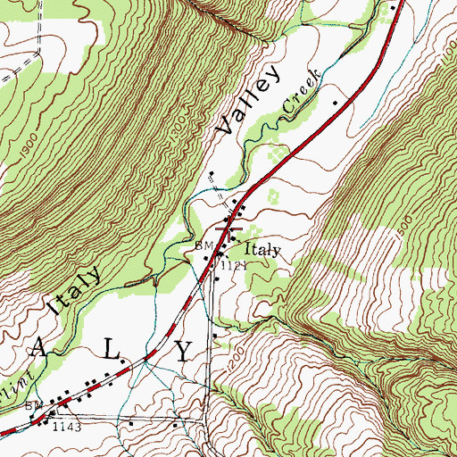Topographic Map of Italy, NY