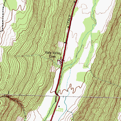 Topographic Map of Italy Valley Cemetery, NY