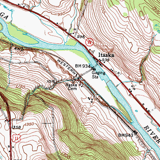 Topographic Map of Itaska Cemetery, NY