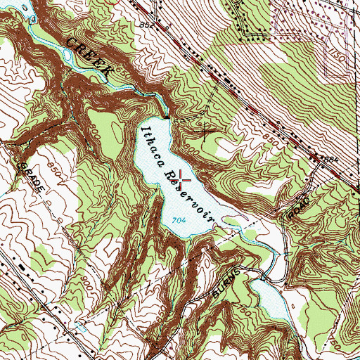 Topographic Map of Ithaca Reservoir, NY