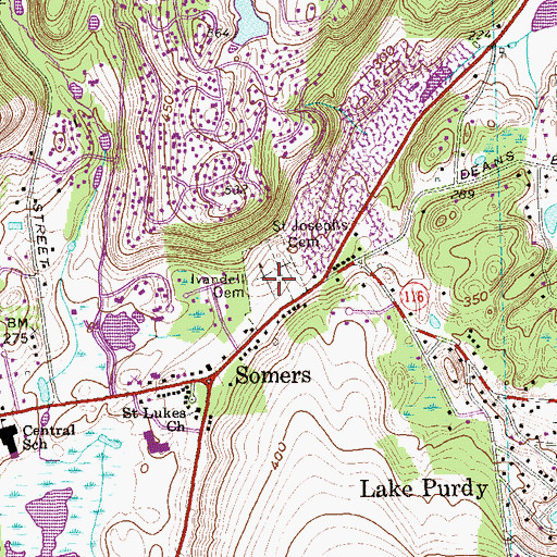 Topographic Map of Ivandell Cemetery, NY