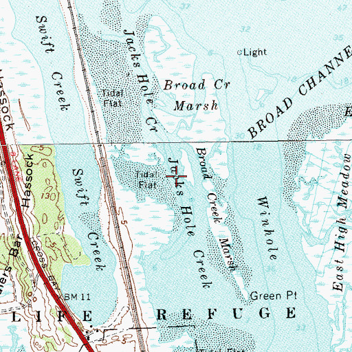 Topographic Map of Jacks Hole Creek, NY