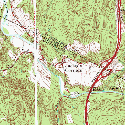 Topographic Map of Jackson Corners, NY