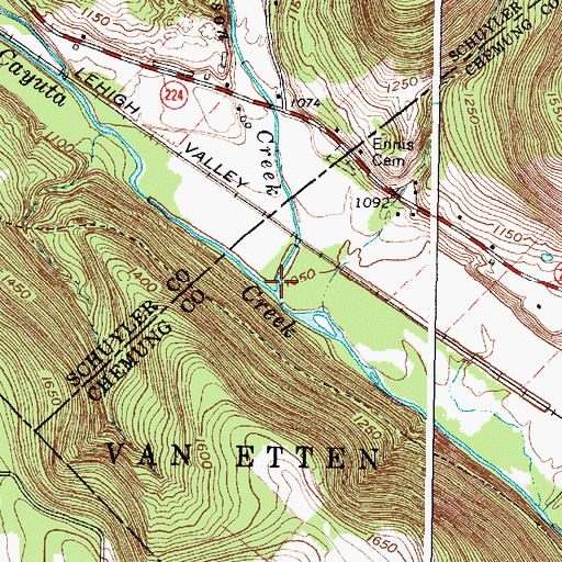 Topographic Map of Jackson Creek, NY