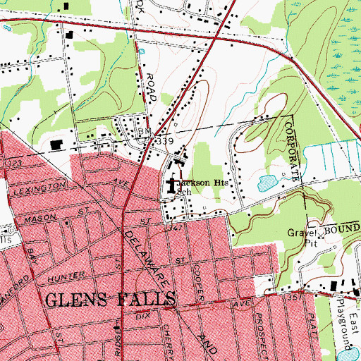 Topographic Map of Jackson Heights School, NY