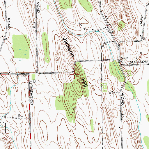 Topographic Map of Jackson Hill, NY