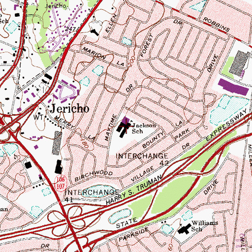 Topographic Map of George A Jackson School, NY