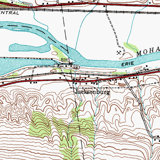 Topographic Map of Jacksonburg, NY