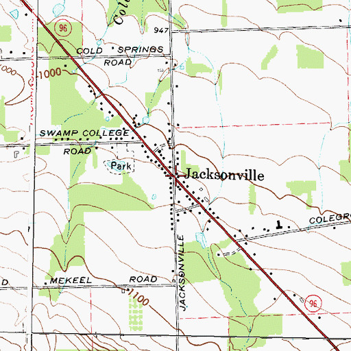 Topographic Map of Jacksonville, NY