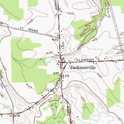 Topographic Map of Jacksonville, NY