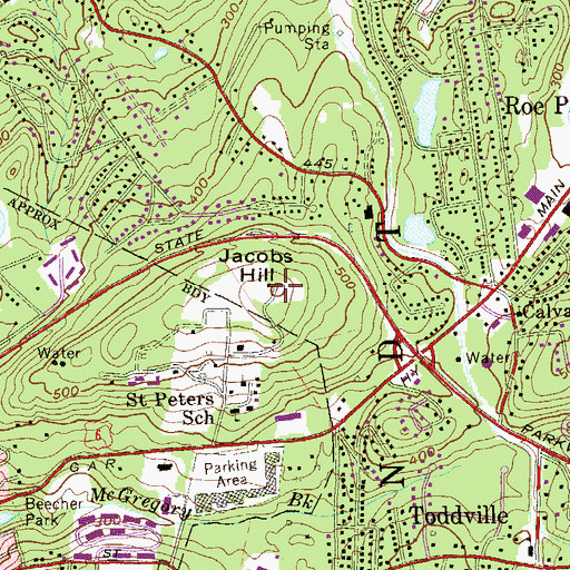 Topographic Map of Jacobs Hill, NY