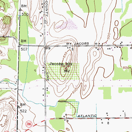 Topographic Map of Jacobs Hill, NY