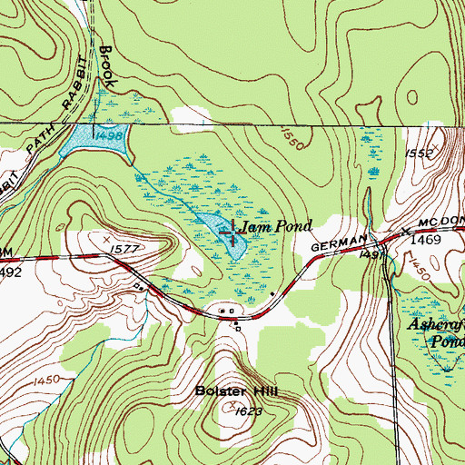 Topographic Map of Jam Pond, NY