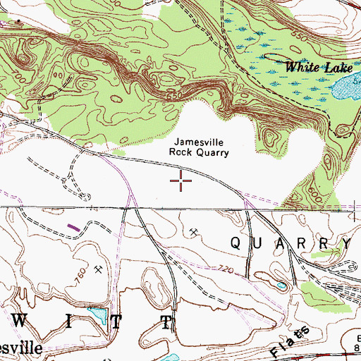 Topographic Map of Jamesville Rock Quarry, NY