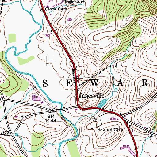 Topographic Map of Janesville, NY
