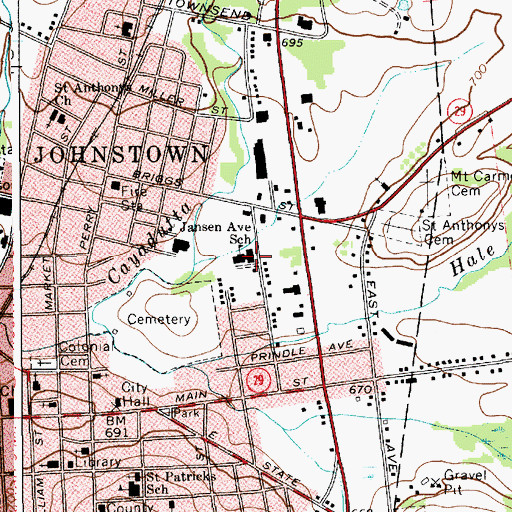 Topographic Map of Jansen Avenue Elementary School, NY