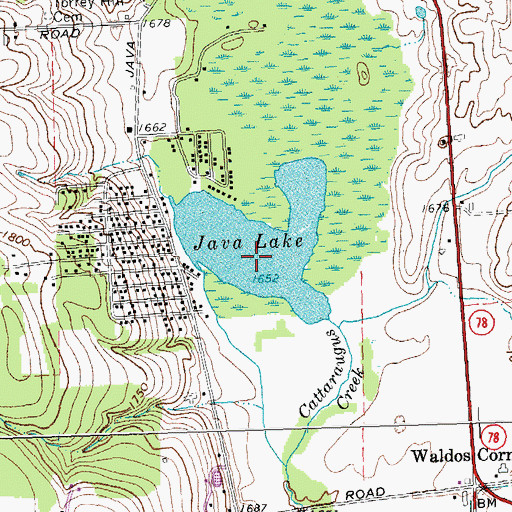 Topographic Map of Java Lake, NY