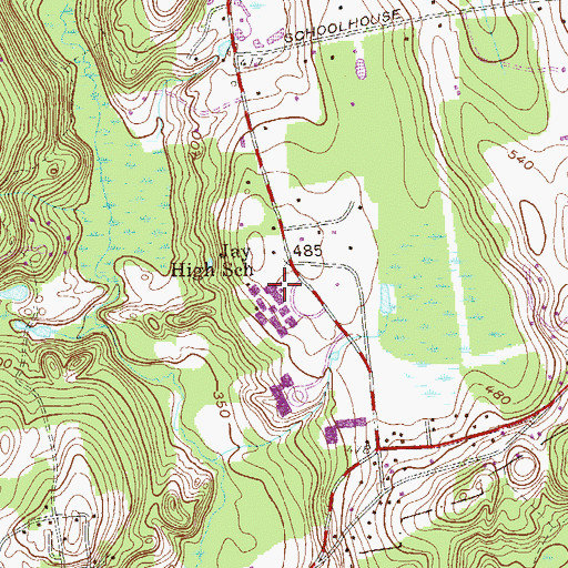 Topographic Map of John Jay High School, NY