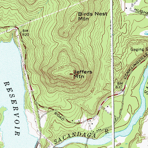 Topographic Map of Jeffers Mountain, NY
