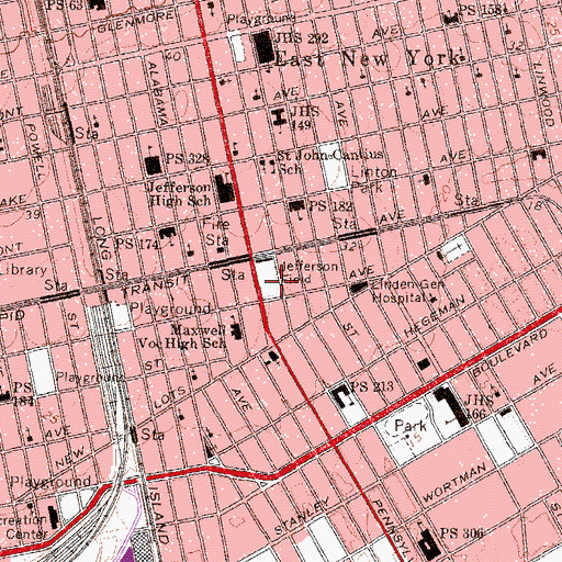 Topographic Map of Jefferson Field, NY