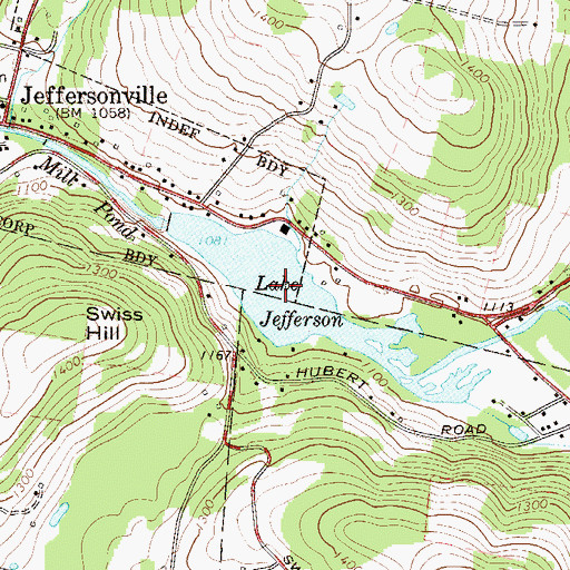 Topographic Map of Lake Jefferson, NY