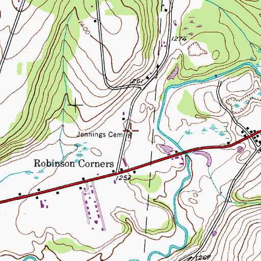 Topographic Map of Jennings Cemetery, NY
