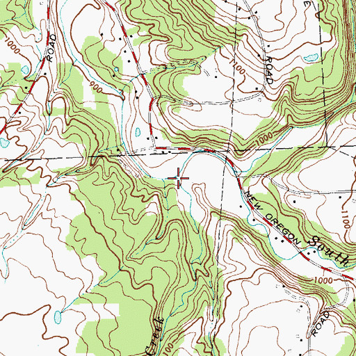 Topographic Map of Jennings Creek, NY