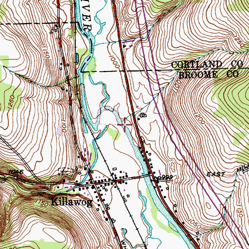 Topographic Map of Jennings Creek, NY
