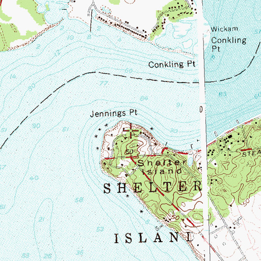 Topographic Map of Jennings Point, NY