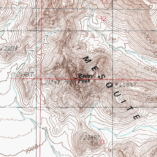 Topographic Map of Bailey Peak, AZ