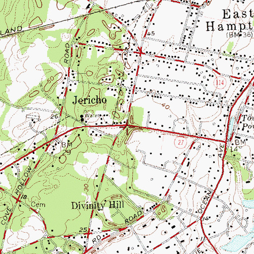Topographic Map of Jericho, NY