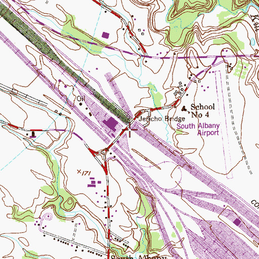 Topographic Map of Jericho Bridge, NY