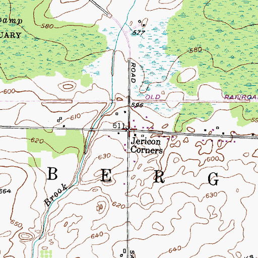 Topographic Map of Jericon Corners, NY