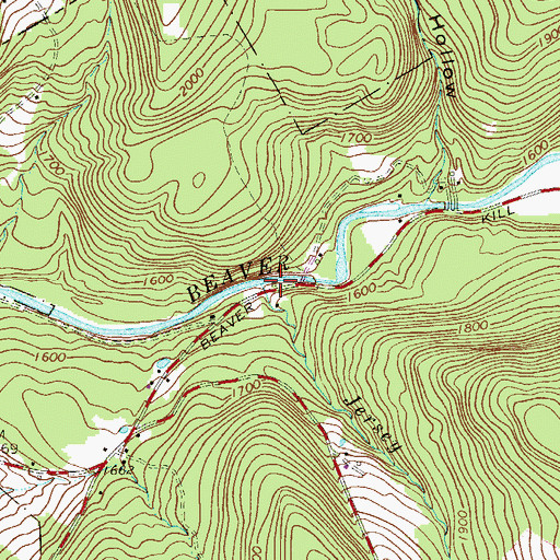 Topographic Map of Jersey Brook, NY