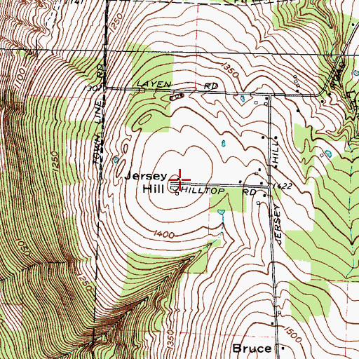 Topographic Map of Jersey Hill, NY