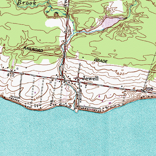 Topographic Map of Jewell, NY